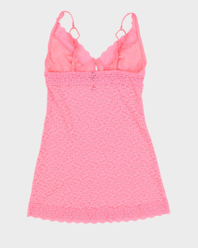 Victoria's Secret Neon Pink Lace Slip Dress - M