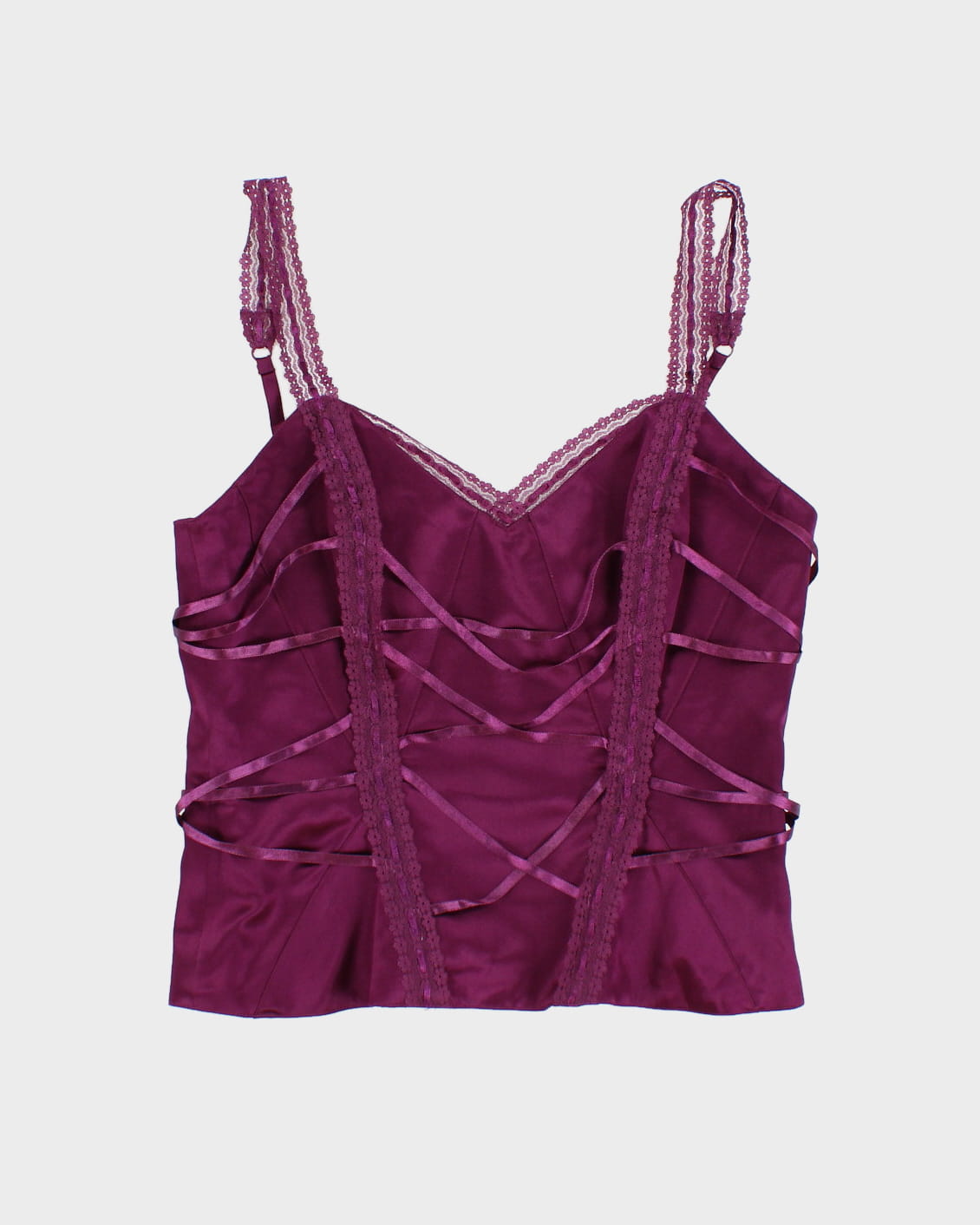 Y2K 00s Bebe Silk Laced Cami - M