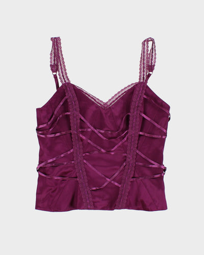 Y2K 00s Bebe Silk Laced Cami - M