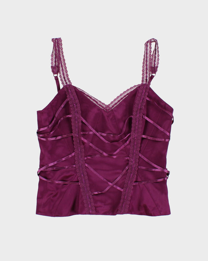 Y2K 00s Bebe Silk Laced Cami - M