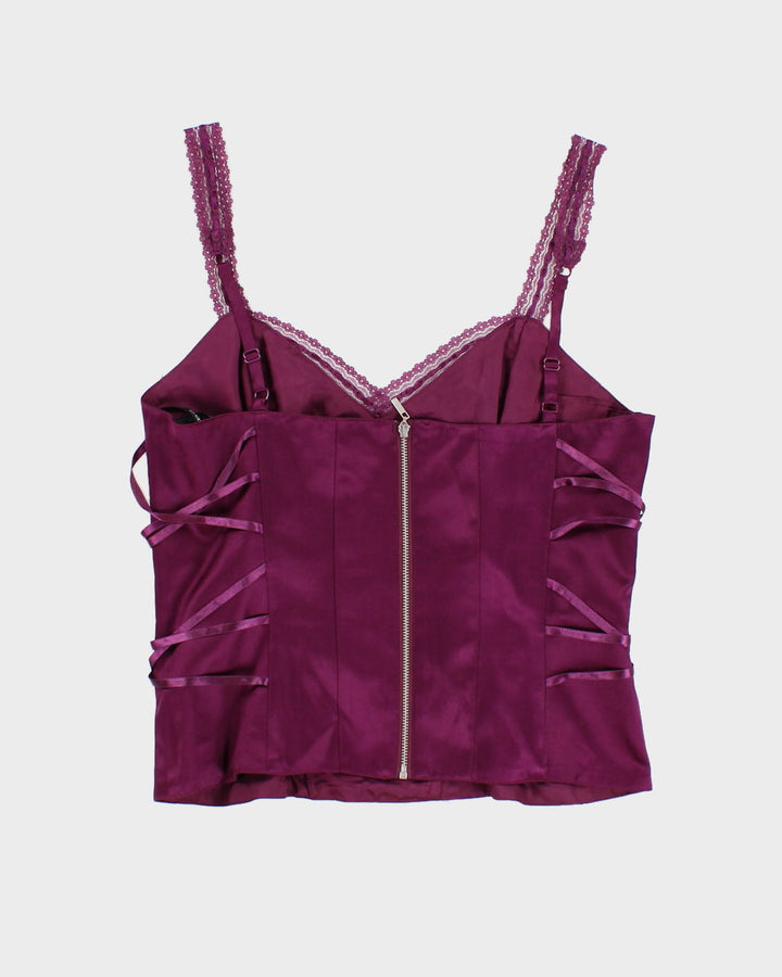 Y2K 00s Bebe Silk Laced Cami - M