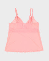 Y2K 00s La Vie En Rose Pink Mesh Cami - M