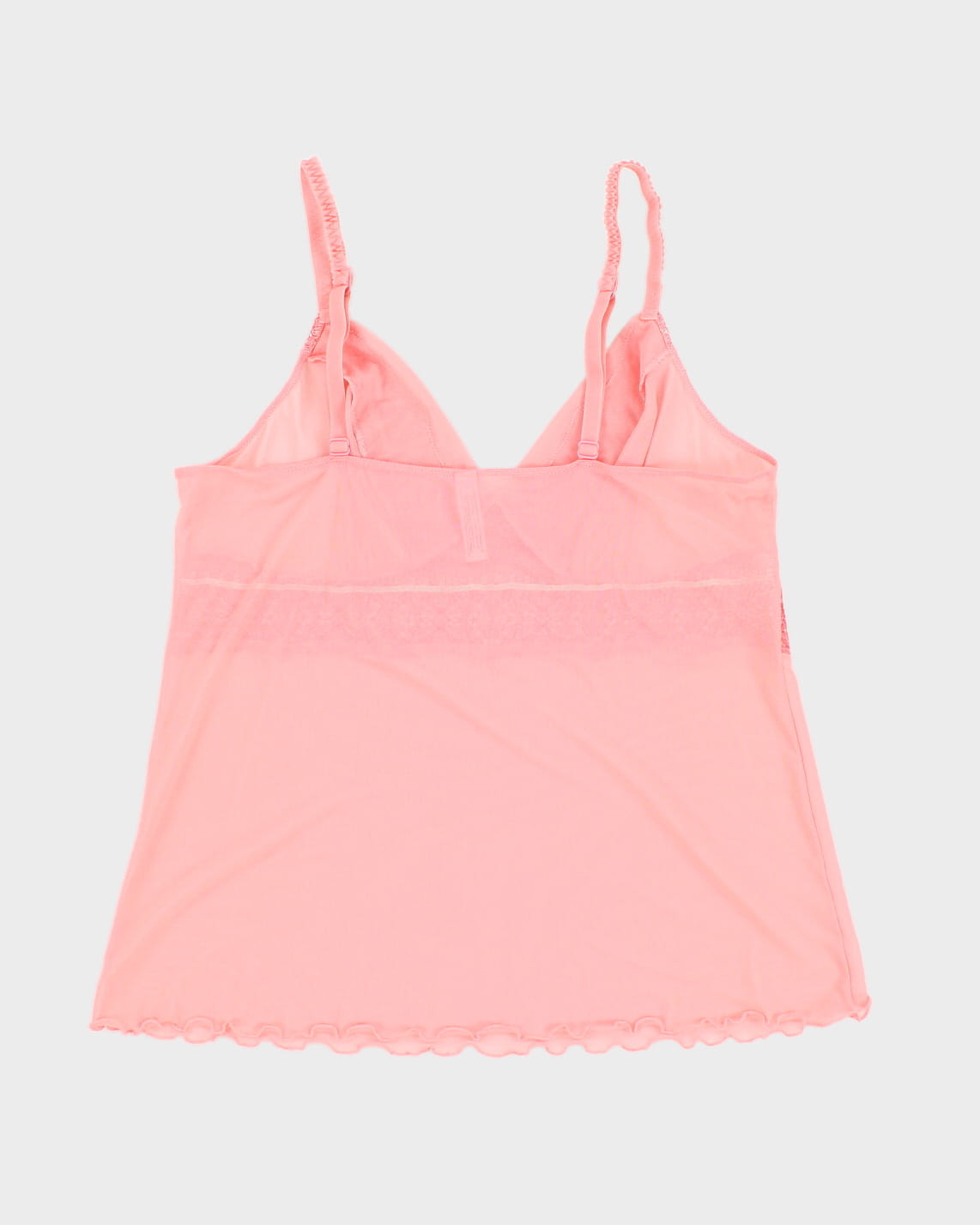 Y2K 00s La Vie En Rose Pink Mesh Cami - M