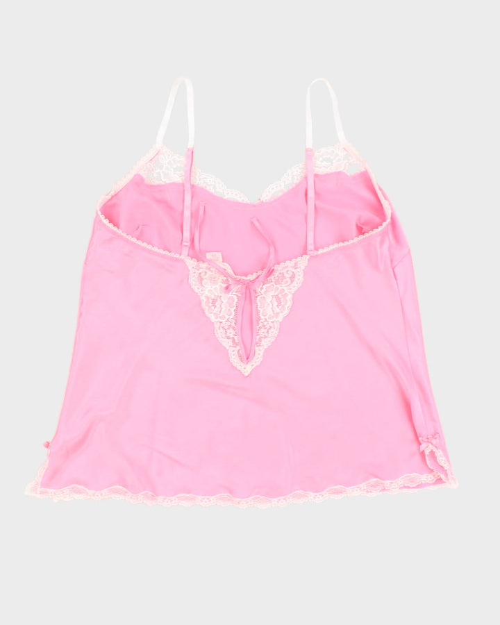 Y2K 00s Victoria's Secret Pink Laced Cami - L