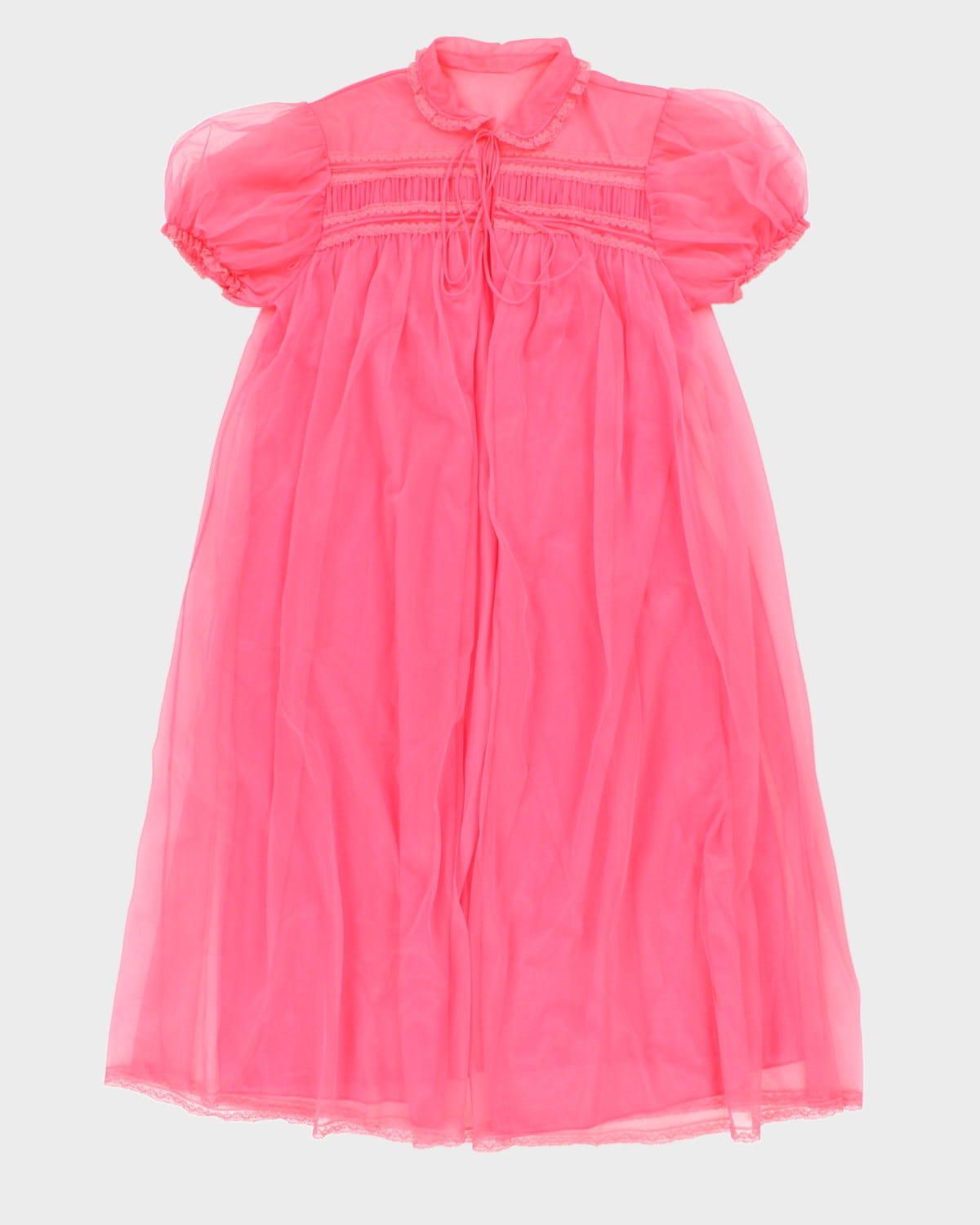 Vintage 60s Gotham Gold Stripe Pink Peignoir - S