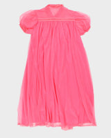 Vintage 60s Gotham Gold Stripe Pink Peignoir - S