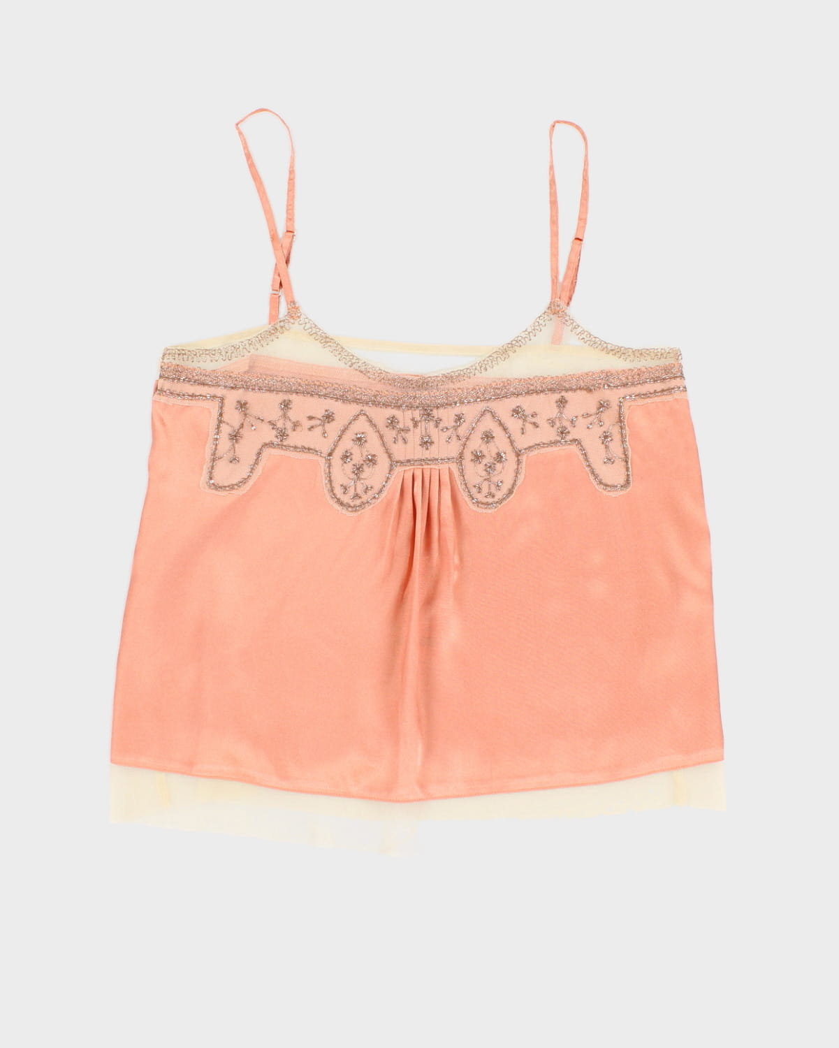Vintage Darling Peach Sequined Cami - S