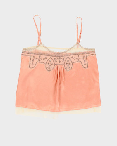 Vintage Darling Peach Sequined Cami - S