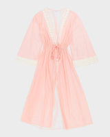 Vintage 70s Karmela Blush Pink Dressing Gown - M