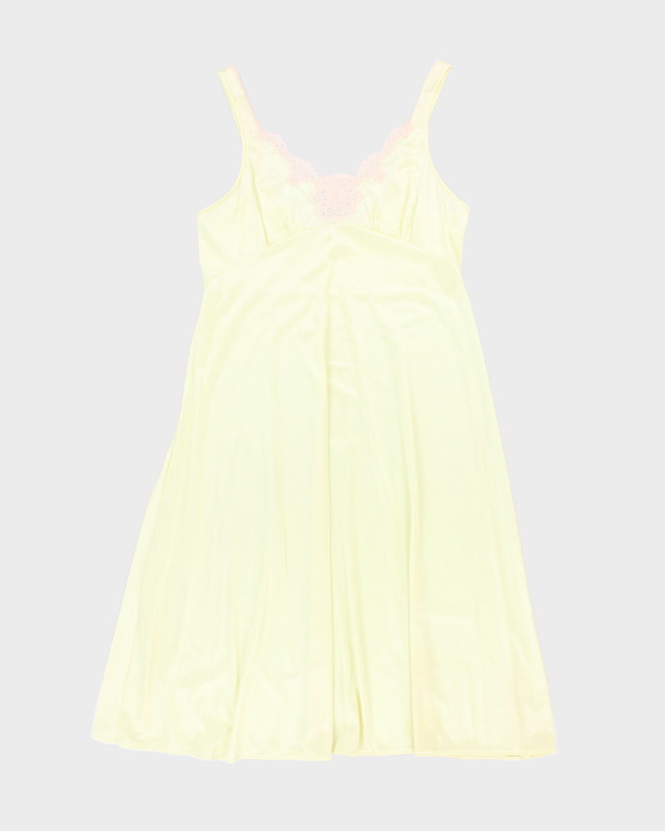 70's Vintage Yellow Nightwear Slip - L