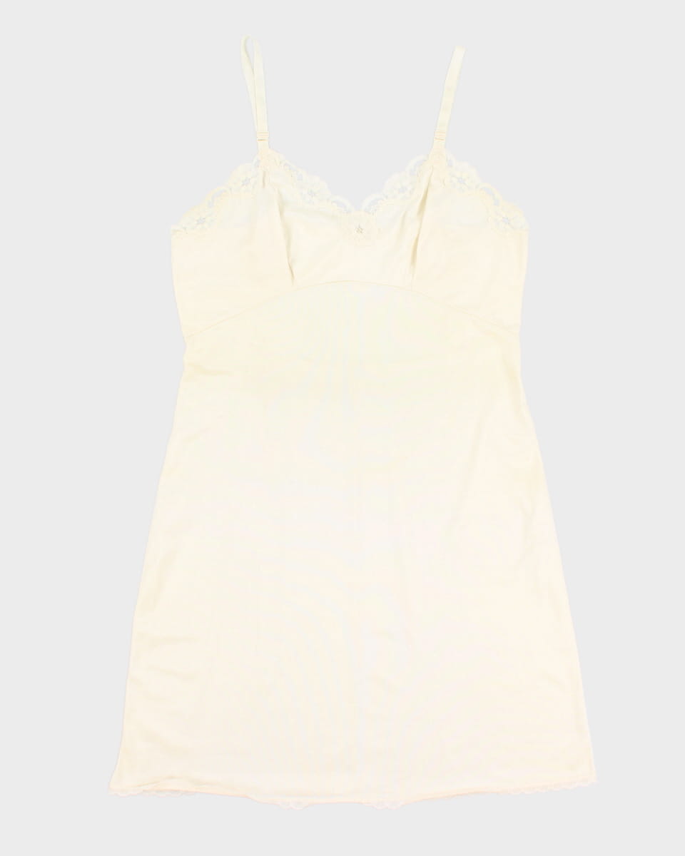 70's Vintage Cream Lingerie Nightwear Slip - M