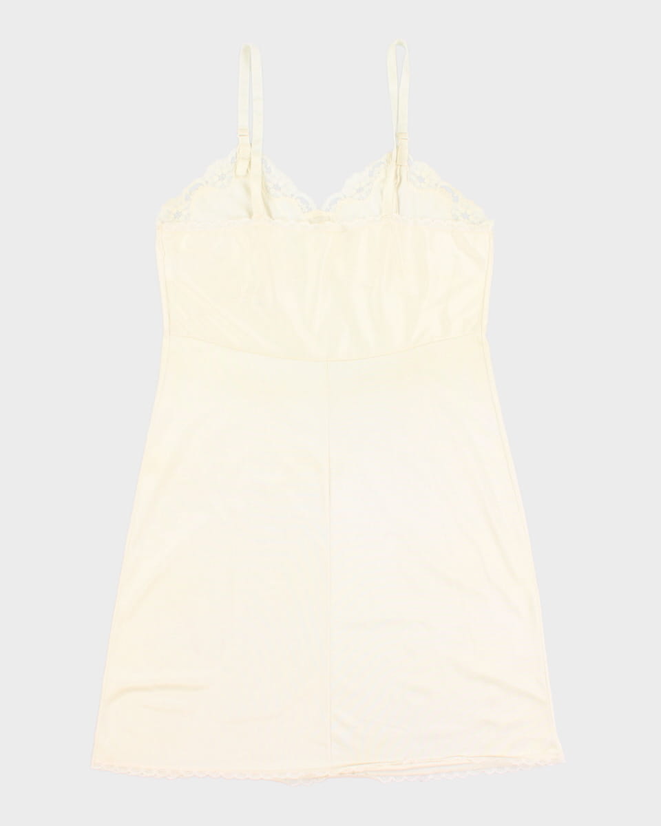 70's Vintage Cream Lingerie Nightwear Slip - M