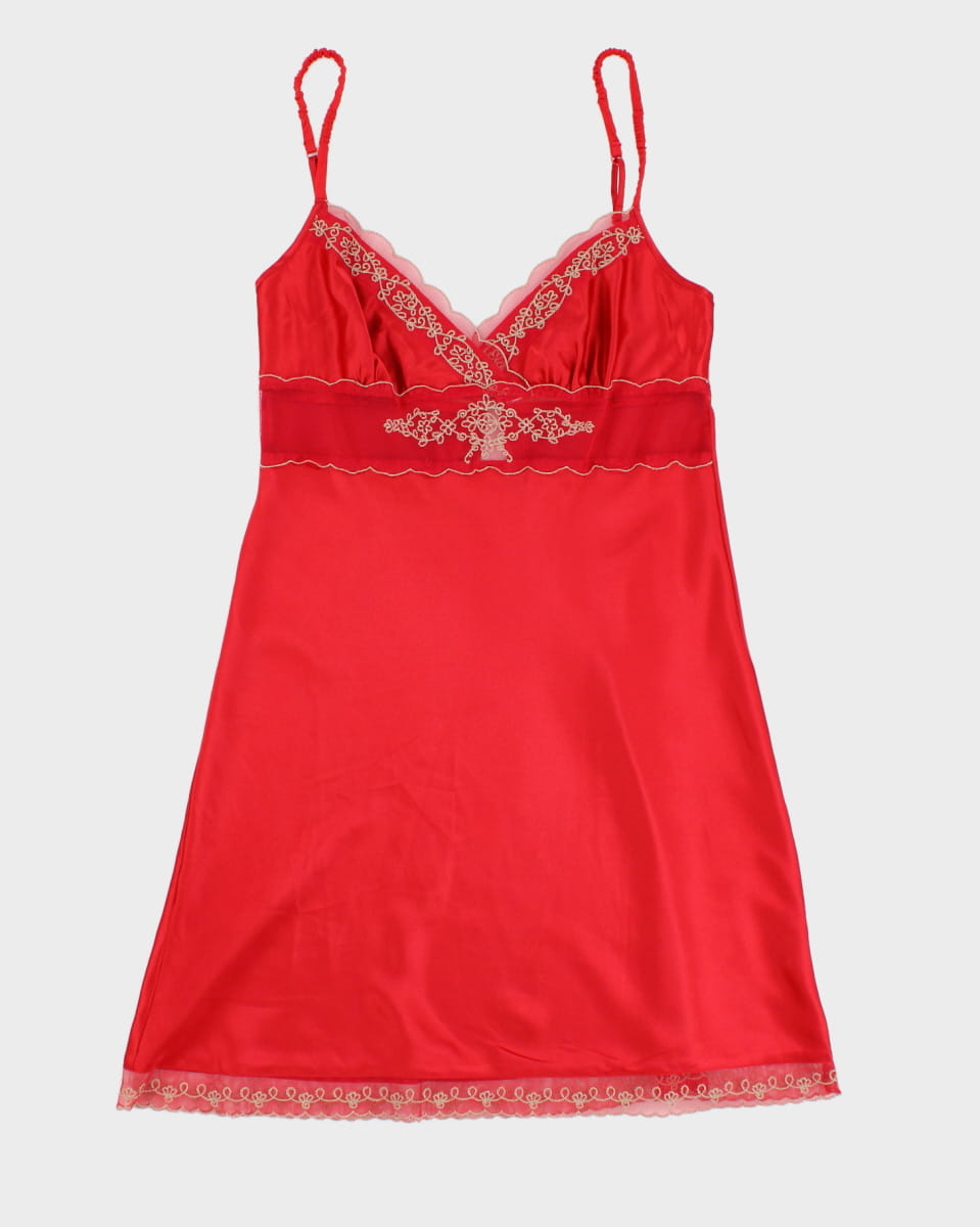 Vintage Red Nightwear Slip Lingerie - S