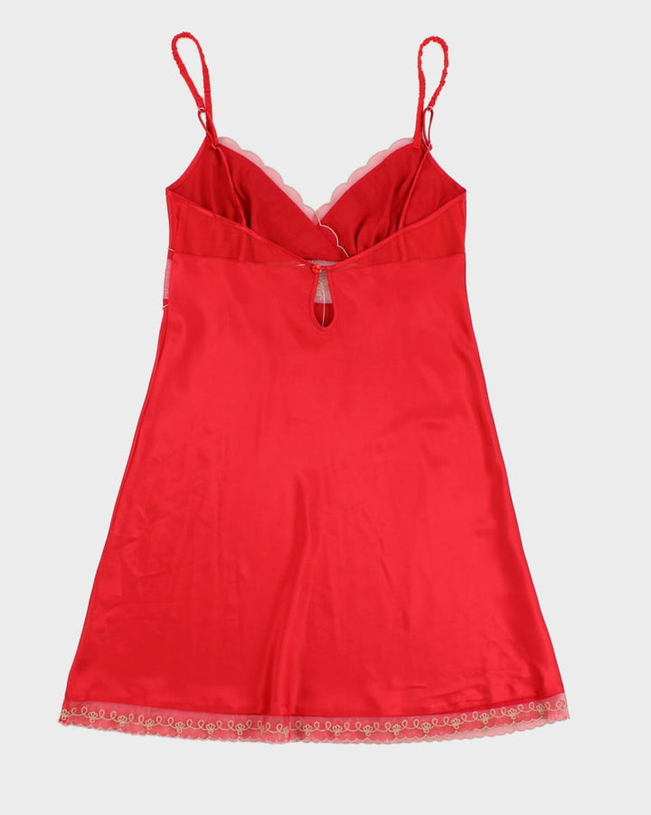 Vintage Red Nightwear Slip Lingerie - S