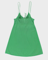 Vintage Darling Embroidered Green Slip Dress - XS