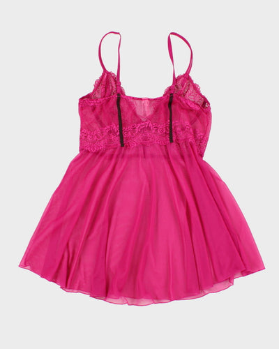 DKNY Lacey Mesh Pink Slip Dress - L