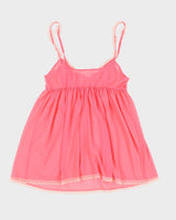 00s Victoria's Secret Lace Detailed Pink Slip Dress - M
