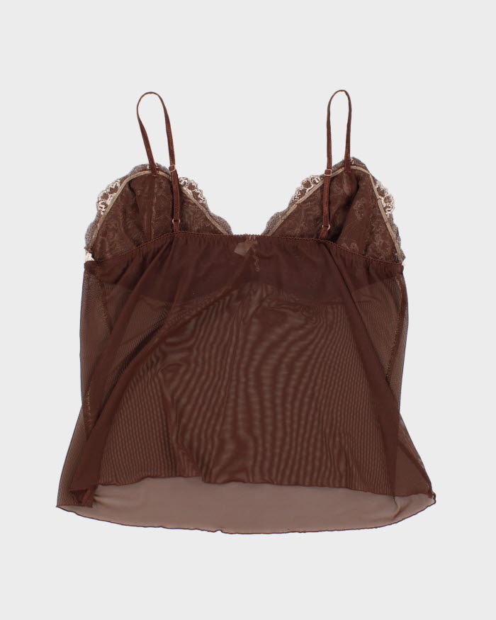 Woman's Brown Lace trim Camisole - 14