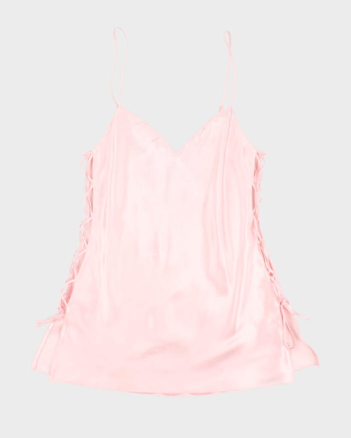 Woman's Pink Lace Up Camisole - M