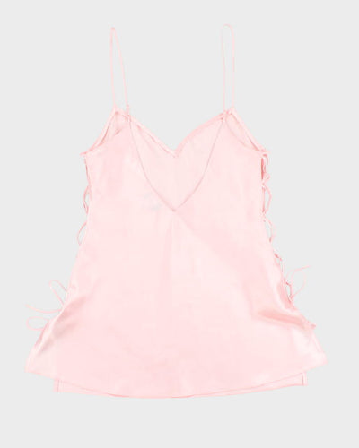 Woman's Pink Lace Up Camisole - M