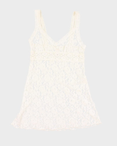 Woman's Cream Lace Slip Dress  - M