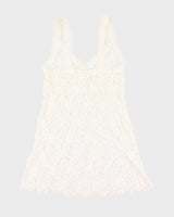 Woman's Cream Lace Slip Dress  - M