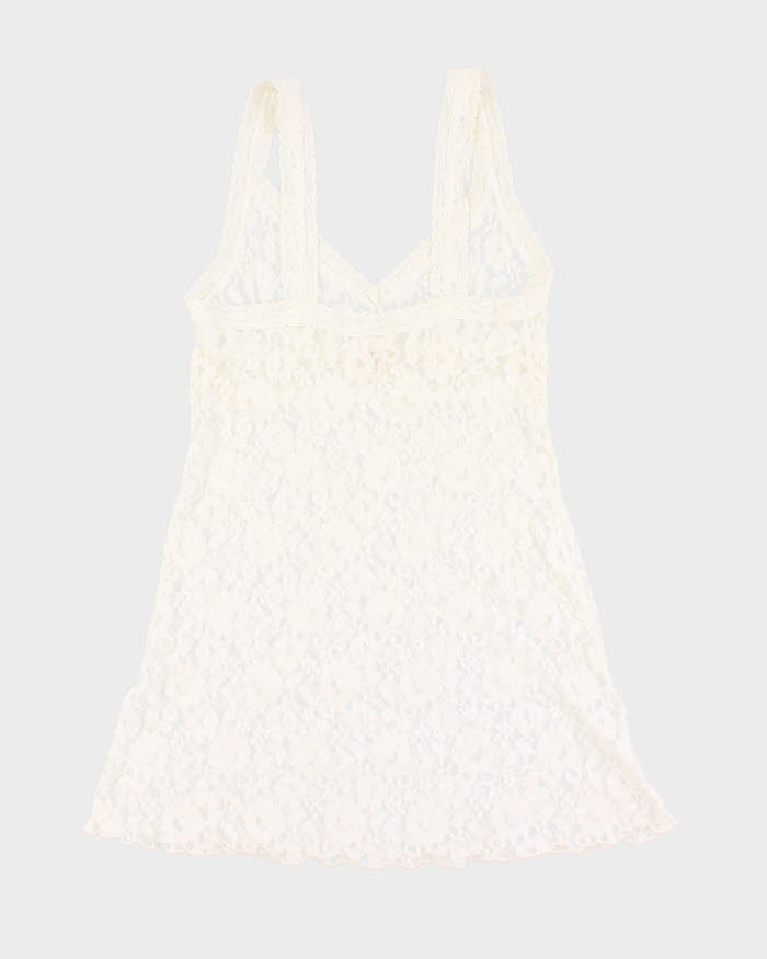 Woman's Cream Lace Slip Dress  - M