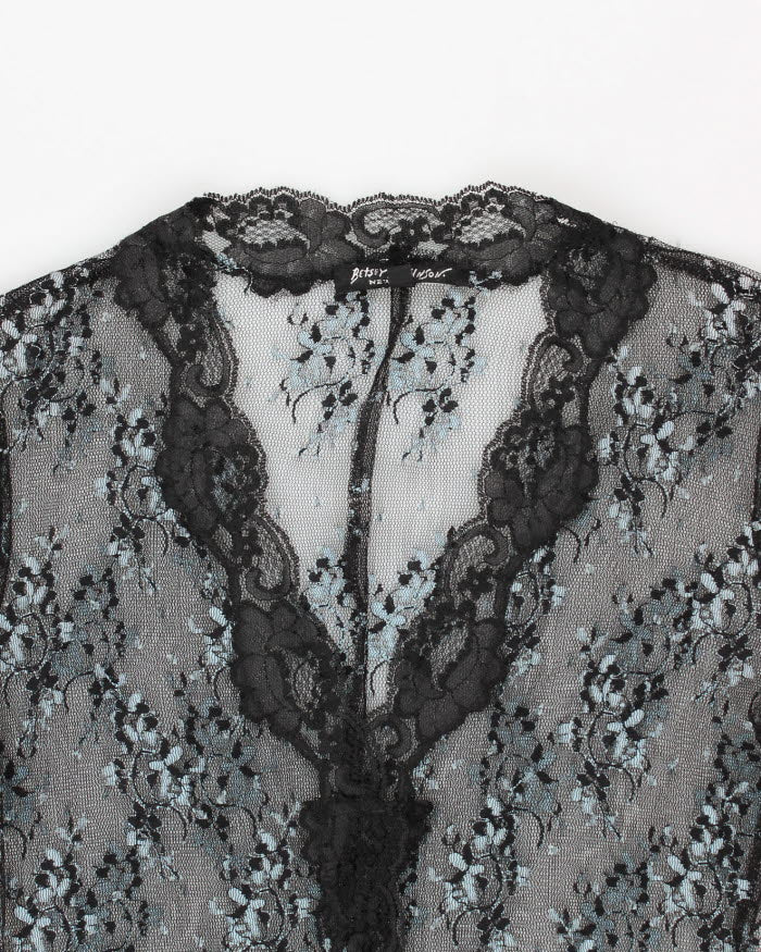 Betsey Johnson Lace Floral Robe - S