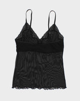 Y2K 00s Jacob Black Mesh Cami - S