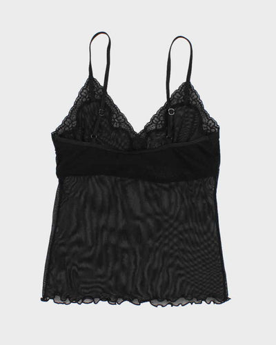 Y2K 00s Jacob Black Mesh Cami - S