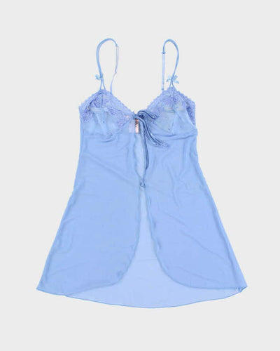 Woman's Blue Lace Floral Print Camisole - XS