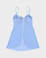 Woman's Blue Lace Floral Print Camisole - XS