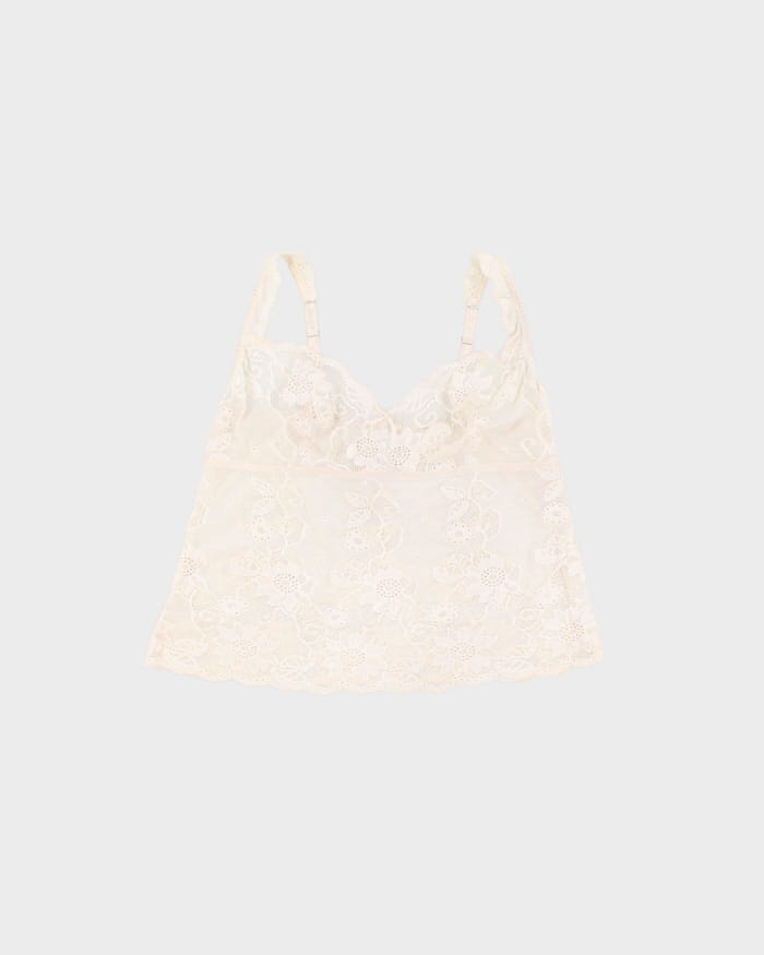 Vintage 90s Arianne White Lace Cami - S