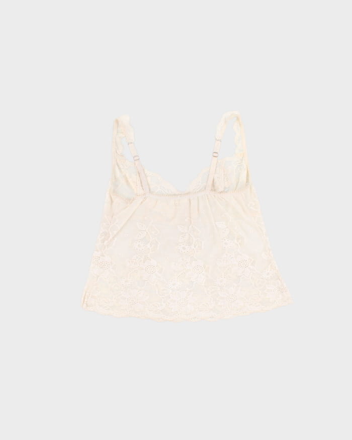 Vintage 90s Arianne White Lace Cami - S