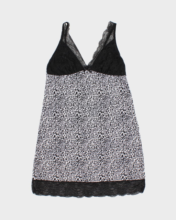 Y2K 00s Cheetah Print Laced Slip Dress - S