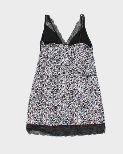 Y2K 00s Cheetah Print Laced Slip Dress - S