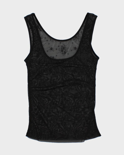 Mesh Black Floral Cami - XS
