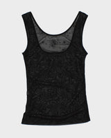 Mesh Black Floral Cami - XS