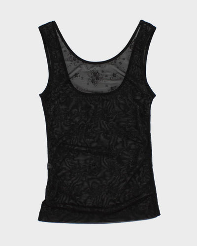 Mesh Black Floral Cami - XS