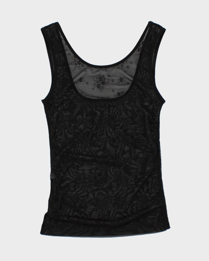 Mesh Black Floral Cami - XS