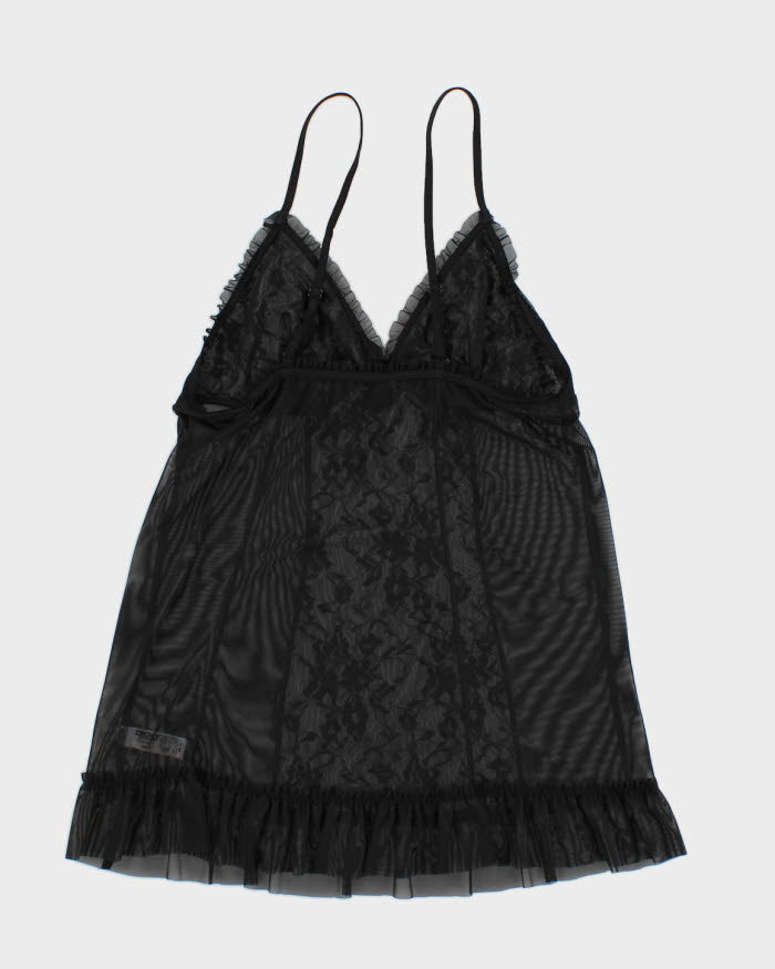 Y2K 00s DKNY Black Laced Cami - S