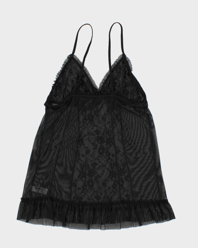 Y2K 00s DKNY Black Laced Cami - S
