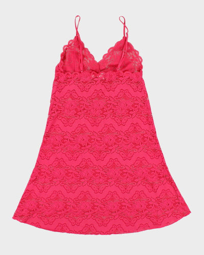 Vintage 90s/00s La Vie En Rose Pink Lace Slip Dress - M