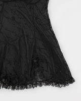 90s Black Mesh Lingerie Slip Dress - S