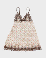 00s Y2k Blush Floral Mesh Lace Cami - S