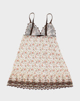 00s Y2k Blush Floral Mesh Lace Cami - S