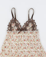 00s Y2k Blush Floral Mesh Lace Cami - S