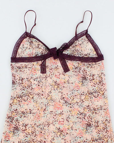 00s Y2k Mesh Lingerie Slip Dress - M