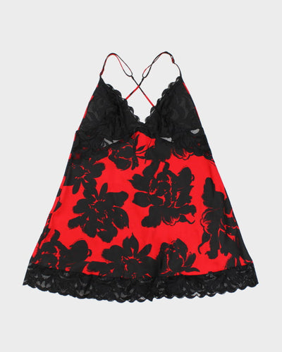 90s La Vie En Rose Floral Lingerie Slip Dress - L