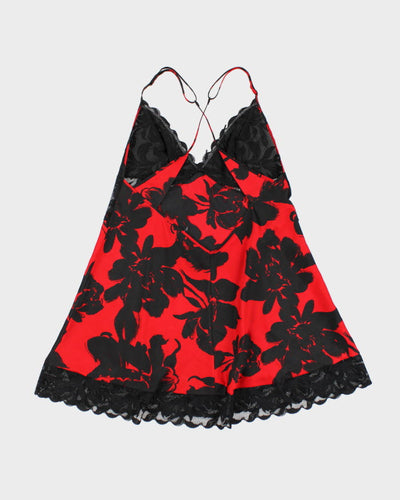 90s La Vie En Rose Floral Lingerie Slip Dress - L
